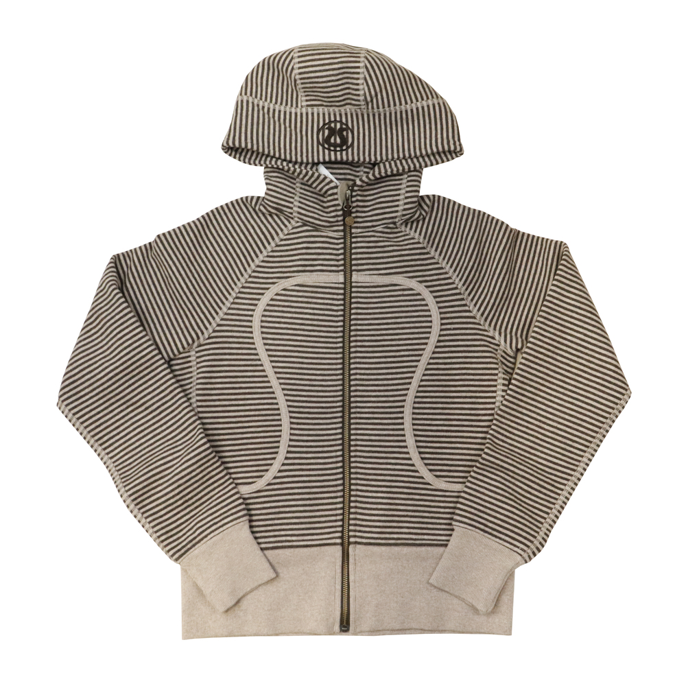 Lululemon Brown/Gray Stripped Hooded Scuba Size 6